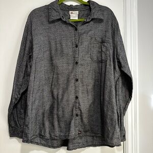 Dickies For Women Size 2XL Button Down Shirt Cotton Soft. Grey. Herringbone.